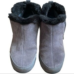 Explore24 size 6.5 ankle boots with fur gray black
